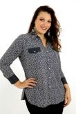 Camisa Jeans Estampa  Delicada