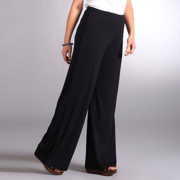 Pantalona Viscostretch Preta Elástico Cintura