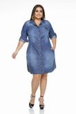 Vestido Jeans Manga Longa Reversível