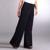Pantalona Viscostretch Preta Elástico Cintura