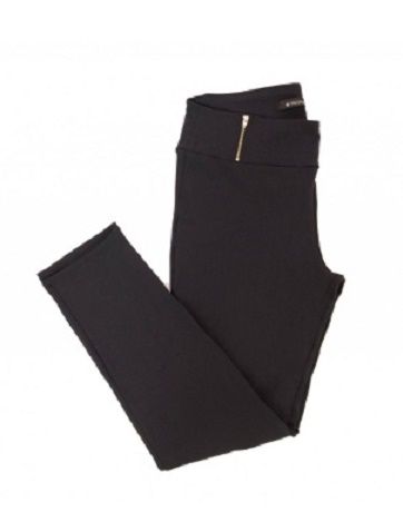 Calça Alfaiataria Skinny Preta com Zíperes