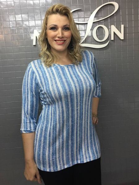 Blusa Tricozinho Estampa Etnica