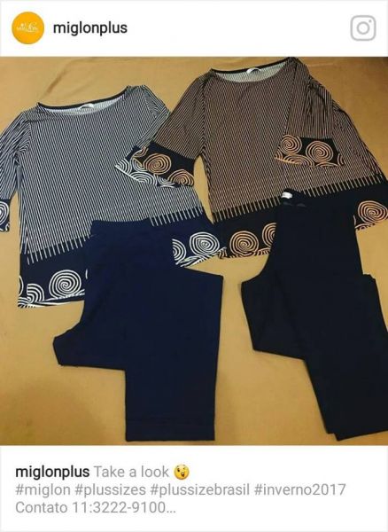 Blusa Liganete Pesadinha Moda Grande Miglon Listras Barrado Meia Manga